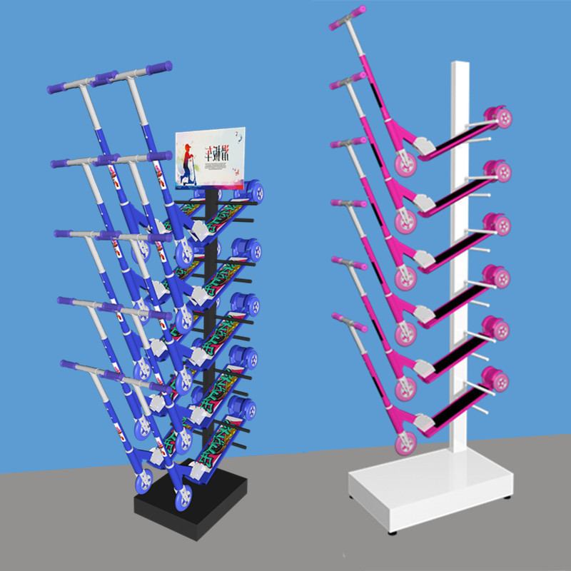 滑板车展示架儿童滑板车展架蛙式车货架子立式可移动滑雪板收纳架