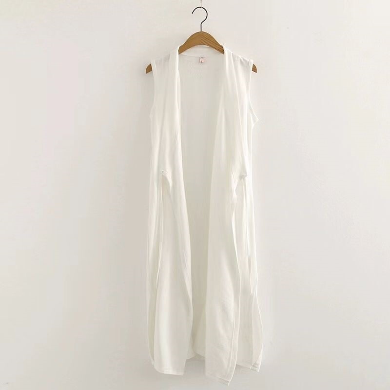 Plus Size 150kg Ethnic Style One-Piece Tie-Up Cross-Collar Improved Hanfu Qipao Dress Sleeveless Vest Style