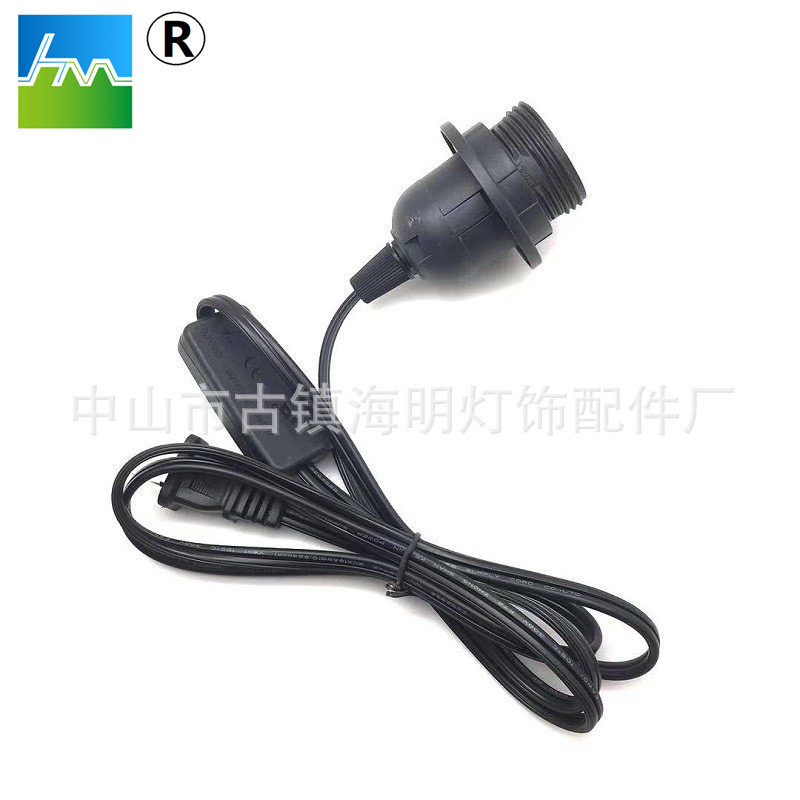 美规吊灯电源线 美式两插 开关灯头线 灯头吊灯线 美规线 台灯线