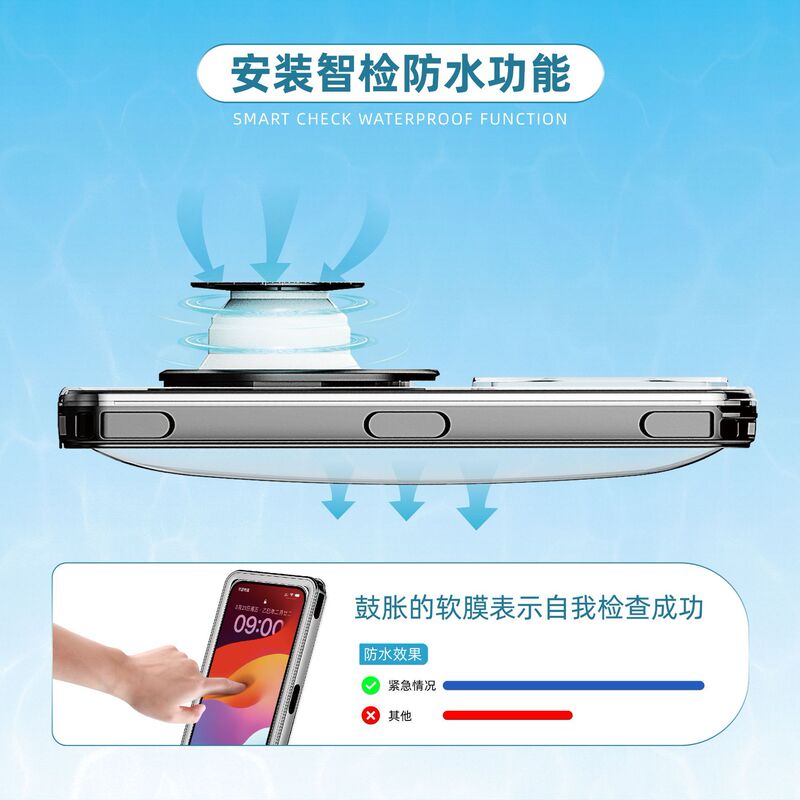 Apple Samsung Huawei 用の自己検査防水携帯電話ケース 6.9inch 以内の画面ダイビング携帯電話バッグ ケース|undefined
