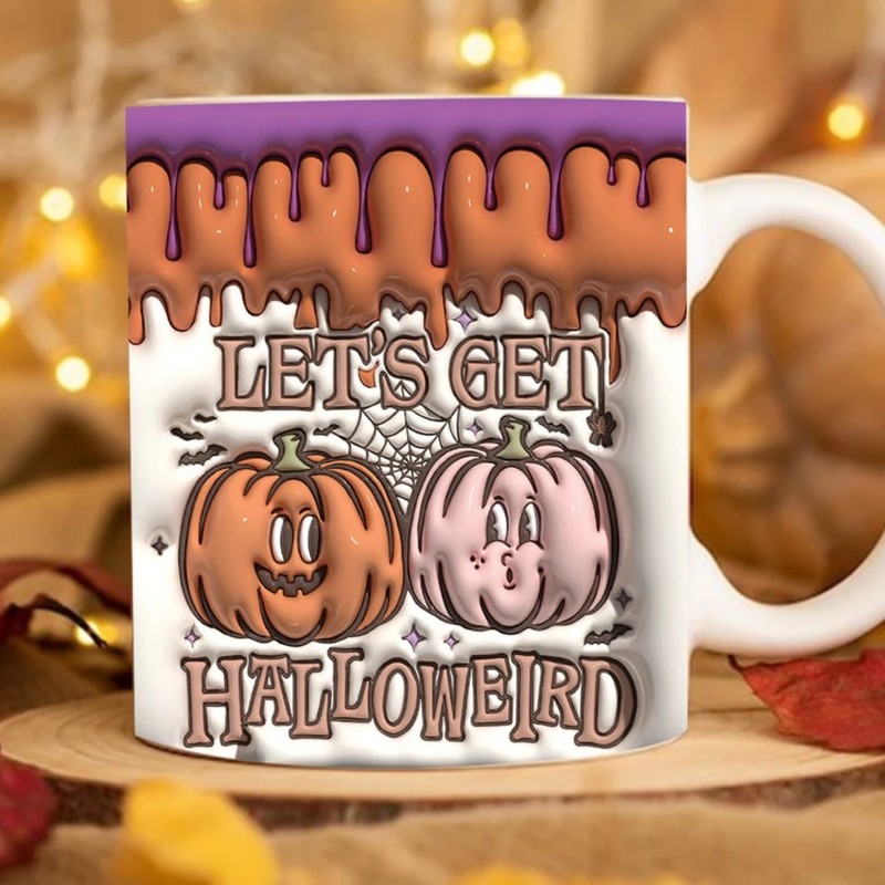国境を越えた3d SPOOKY幽霊hallowenコーヒーマグカップ水杯ハロウィーンカボチャPumpkin|undefined