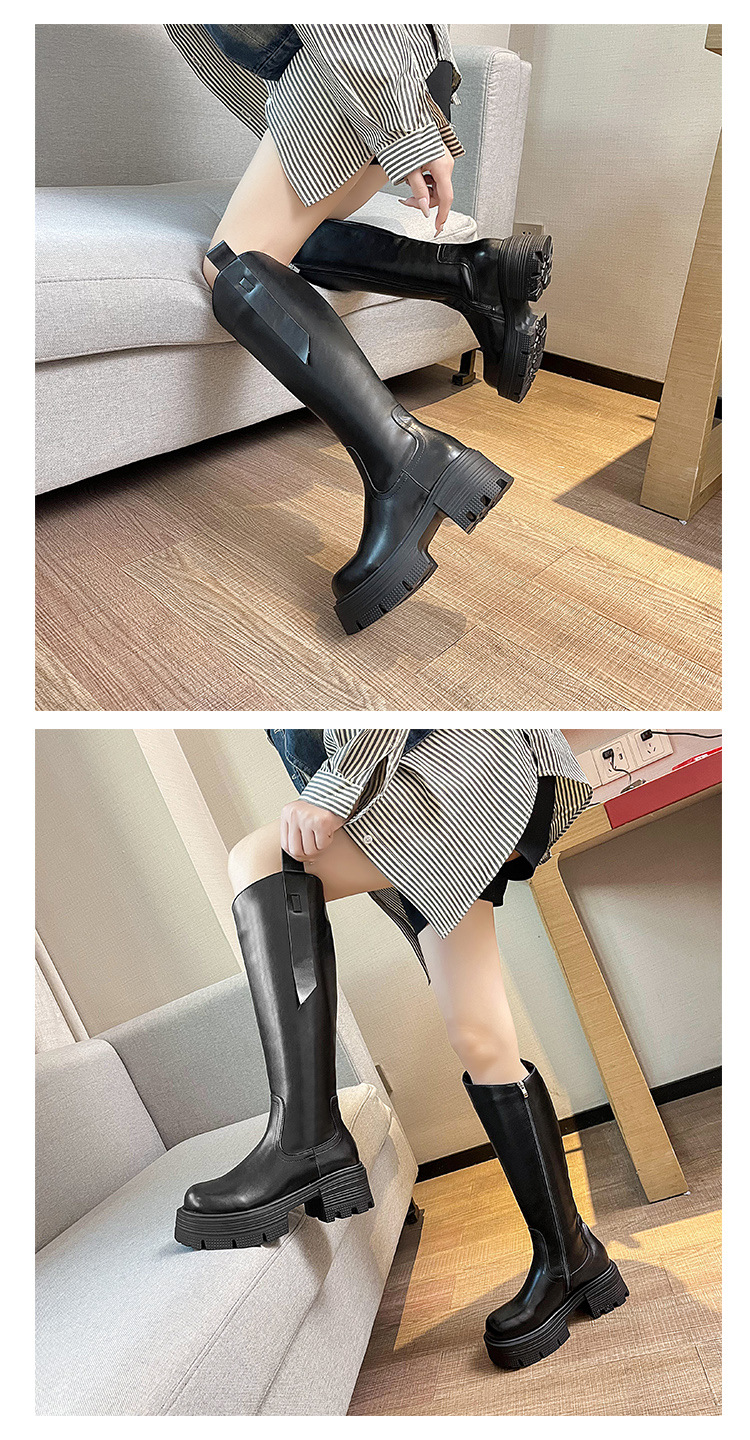 Thick soled, slim to the knee, long tube for women in winter 2024, new small height, height increasing and plush warm_voghion.com