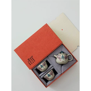 手绘紫藤花茶壶茶具套装礼盒一壶两杯送长辈朋友生日礼物伴手礼品