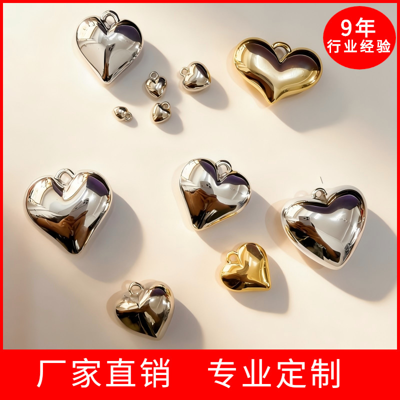 Heart-Shaped Uv Pendant, Love Heart Charm, DIY Beaded Bracelet, Necklace Accessories, Handmade Materials, Uv Accessories