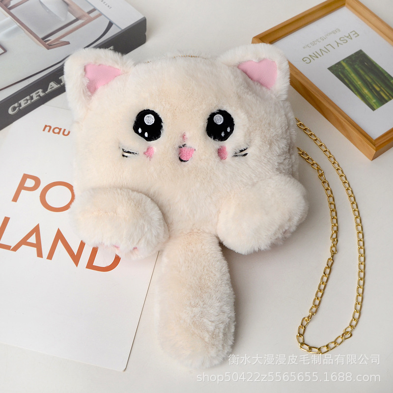 2020 Red Red Red New Korean Fashion Pussycat Bag Lovely Soft Moe Fashion Academy Wind Fluffy Pussycat Bag Mujer marea image 22