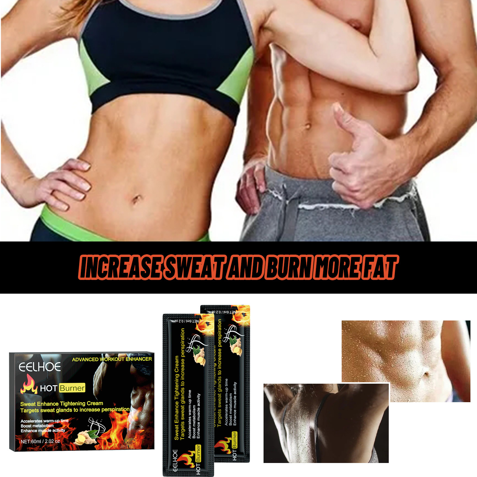 Crema reafirmante EELHOE Fitness Fortalecimiento de músculos abdominales y pectorales Moldeador_voghion.com