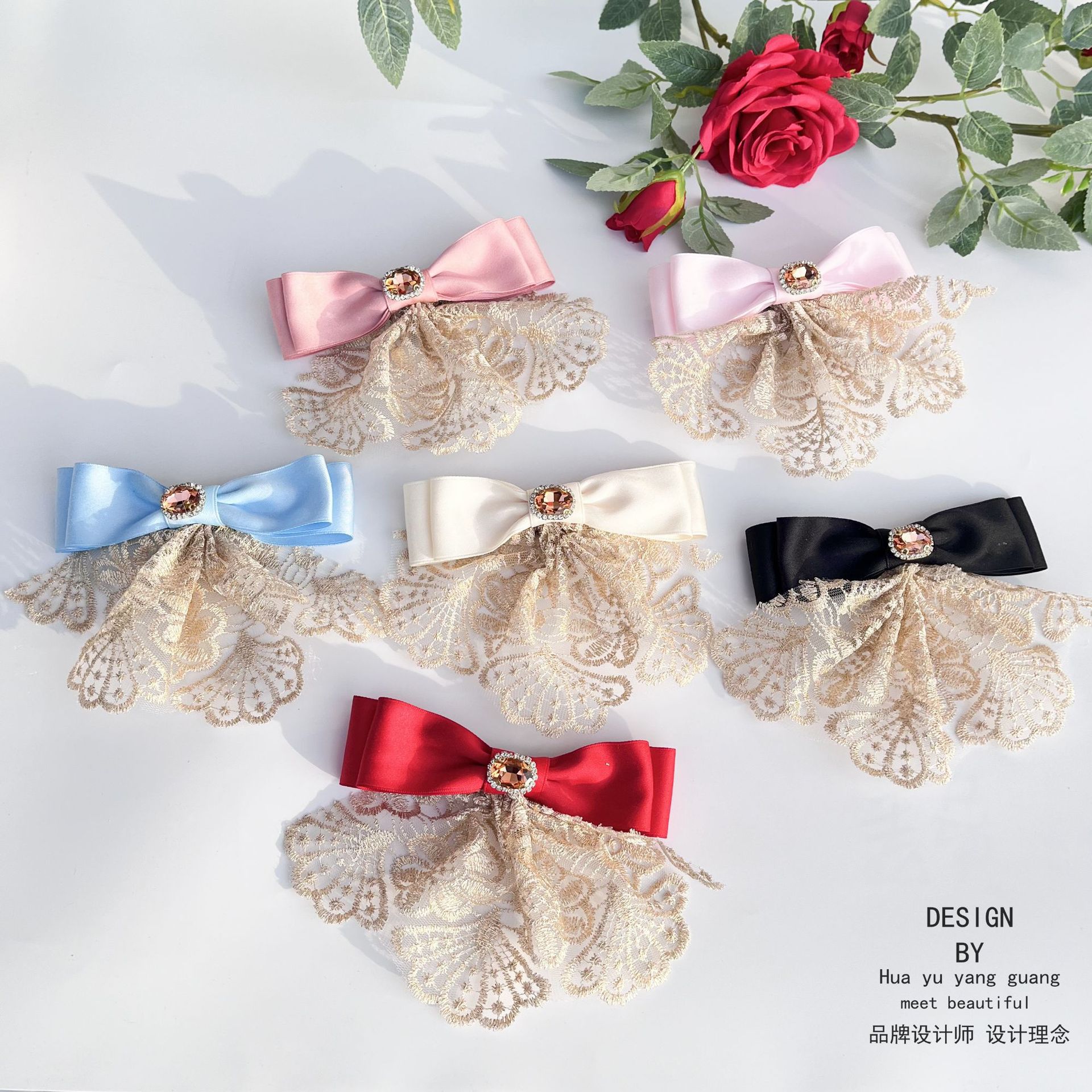 Cross-Border Gemstone Ballet Bow Hairpin Hairpin Women's Half-Tied Hair Accessories Spring Clip Hairpin Hairpin Headwear Wholesale