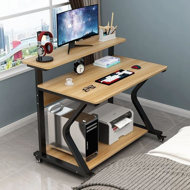 Modern student makeup table, home study desk, multifunctional computer desk for small apartments and rental properties, movable writing desk Modern student makeup table, home study desk, multifunctional computer desk for small apartments and rental properties, movable writing desk