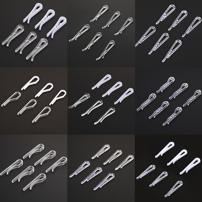 Plastic Shirt Clips with Teeth, Clothing Fixing Plastic Clips, Non-Slip Transparent White Clothing Fixing Buckles, Ps Plastic Clips