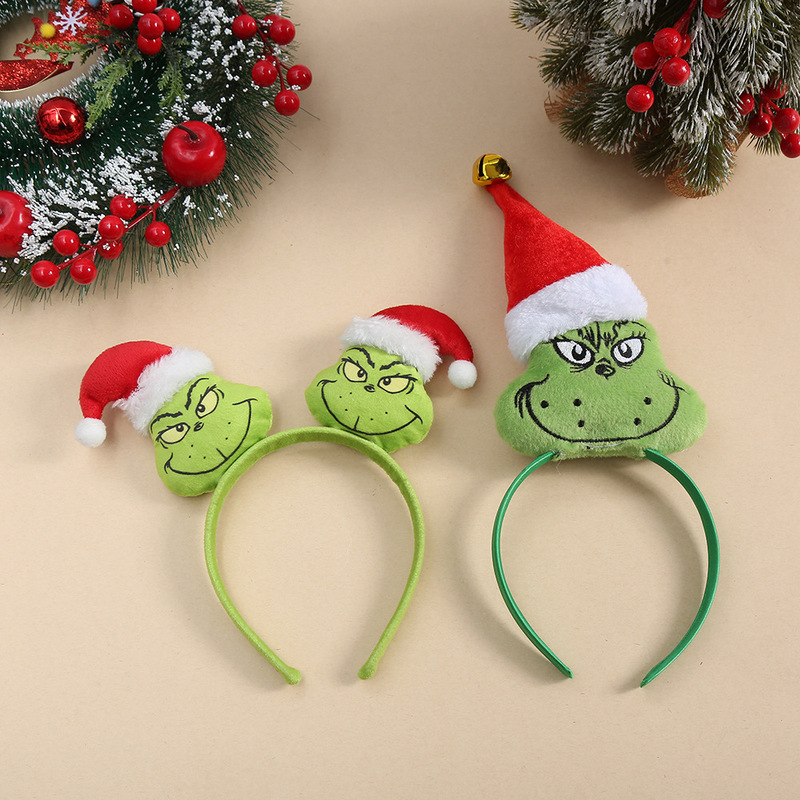Grinch Christmas Headband, Grinch Green-Haired Monster Headband, Atmosphere Decoration Props, Hair Accessories Grinch Christmas Headband, Grinch Green-Haired Monster Headband, Atmosphere Decoration Props, Hair Accessories