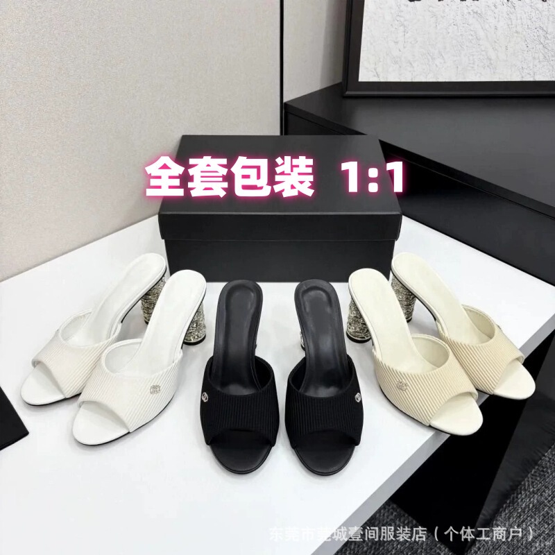 Xiaofeng Series Rhinestone Pearl High-Heeled Slippers 2025 New Fashion Diamond Open-Toe Peep-Toe Sandals for Women Xiaofeng Series Rhinestone Pearl High-Heeled Slippers 2025 New Fashion Diamond Open-Toe Peep-Toe Sandals for Women
