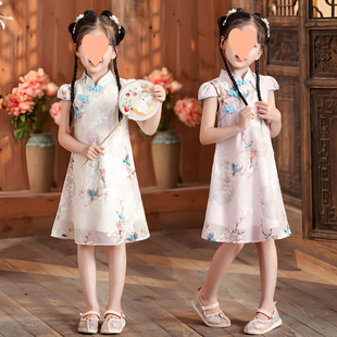 Girls' Cheongsam Dress Summer 2025 New Style Chinese Style Improved Tang Suit