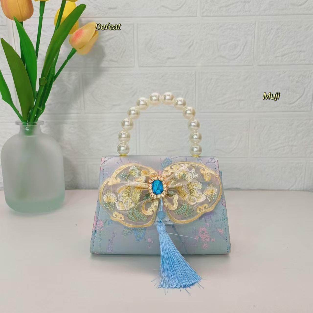 Bolso de perla nuevo estilo chino bolso de niños bolso de cambio para niñas bolso de cadena bolso de arco bolso pequeño