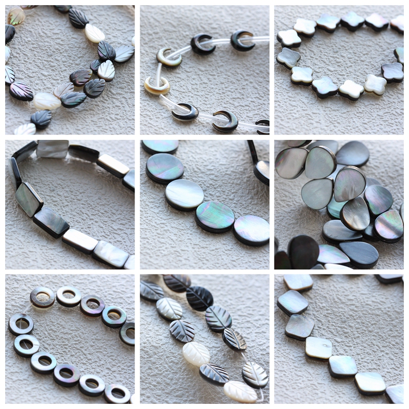 DIY jewelry accessories beaded loose beads shell butterfly Shell water drop round beads frame peach heart geometric figure (G477)