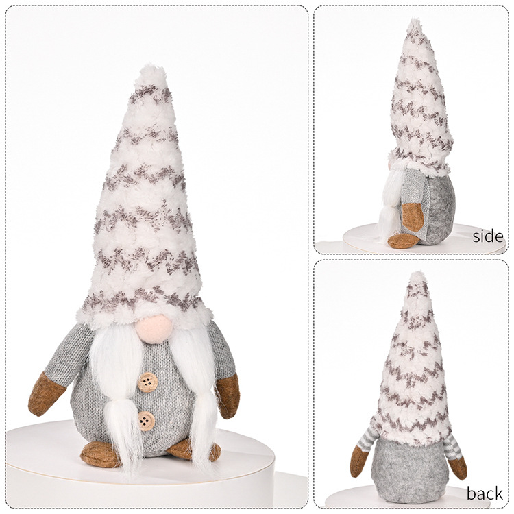280g Weight Christmas Festival Cross-border New Christmas Decoration Christmas Rudolf Doll Christmas Gray Faceless Doll Standing Posture Doll Ornaments 4