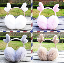 冬季耳罩批发鹿角保暖耳套卡通耶圣诞可折叠加绒加厚护耳悟包现货