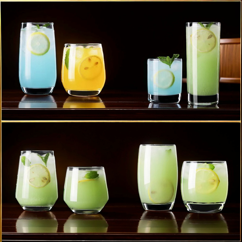 Wholesale green apple crystal glass cups transparent straight cups restaurant juice cups drink cups household whiskey cups