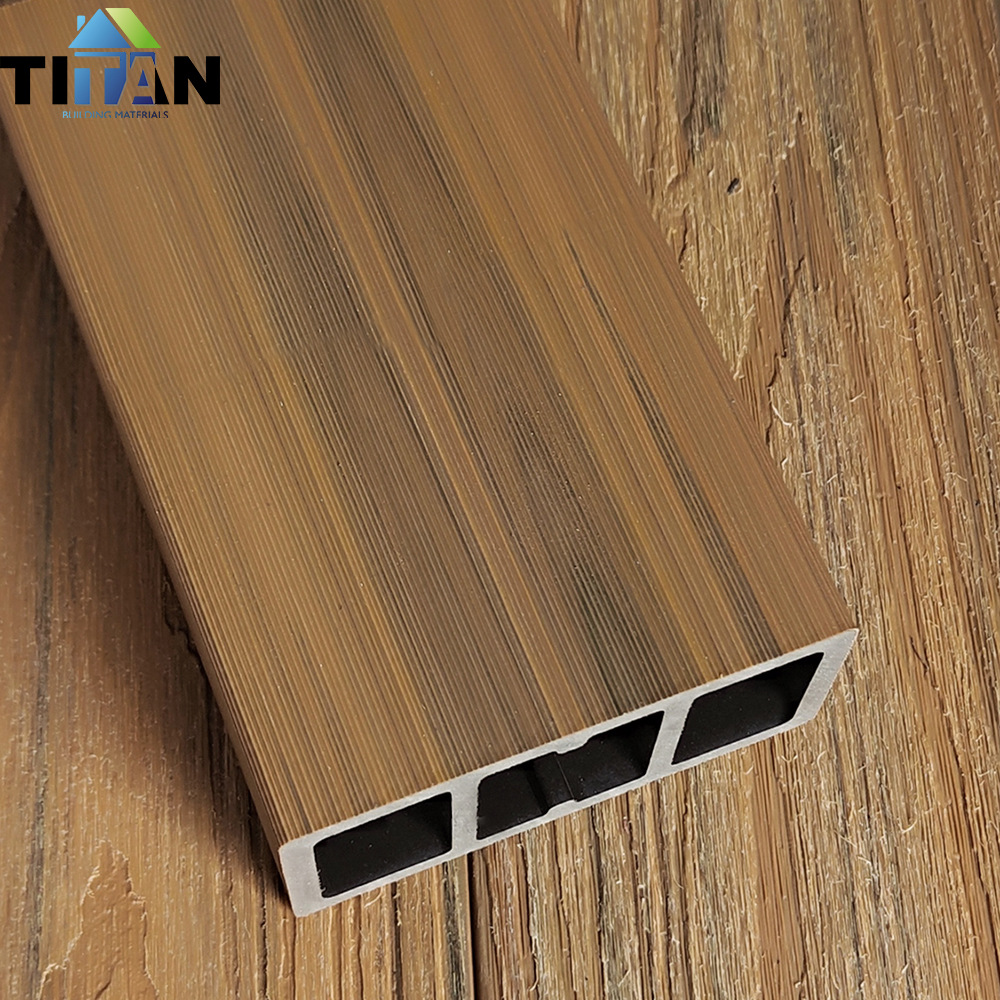 Exportación de comercio exterior Plástico de madera Techo al aire libre Balcón Villa Impermeable Antideslizante Jardín Tablero de pared de plástico de madera coextruida