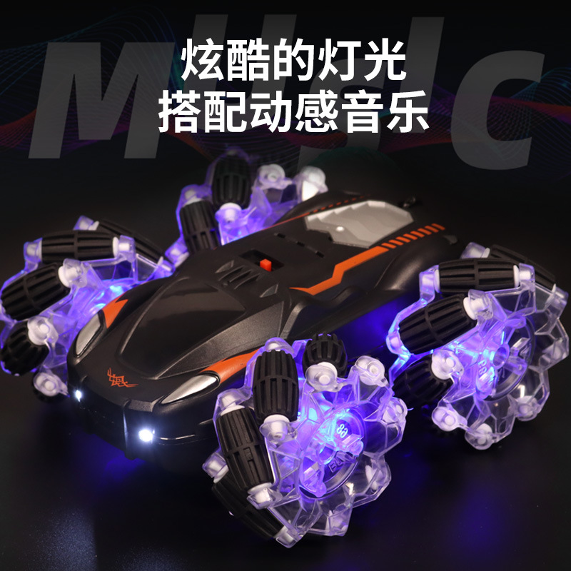 Coche de control remoto truco coche de doble cara juguetes para niños coche de control remoto recargable de alta velocidad juguetes para niños al por mayor transfronterizo