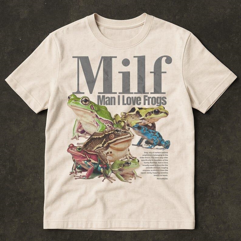 N 82910 Fun Frog Lover T-Shirt Frog Enthusiasts T-Shirt European and American Cross-Border