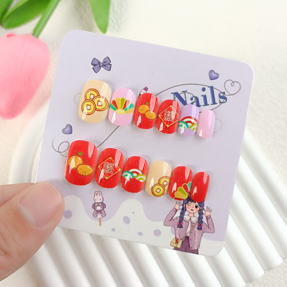 10 piezas de uñas para niños adolescentes, uñas para adolescentes lindas, uñas para niños de 12 - 18 años de edad
