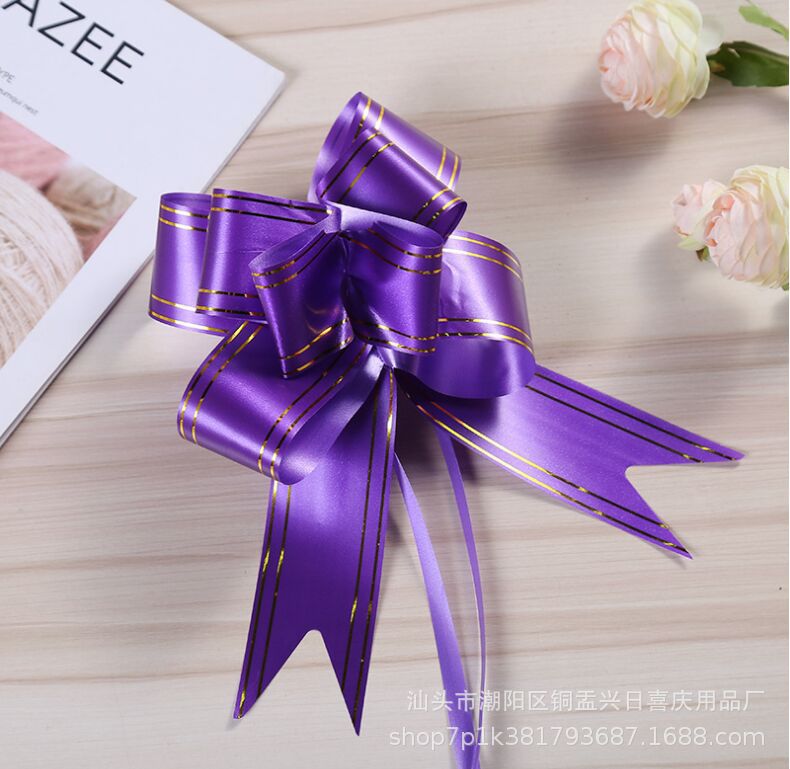 Venta al por mayor 12mm mano-Tirado flor cinta oro borde mano-Tirado flor decoración festiva regalo de Navidad vinculante tamaño pequeño arco