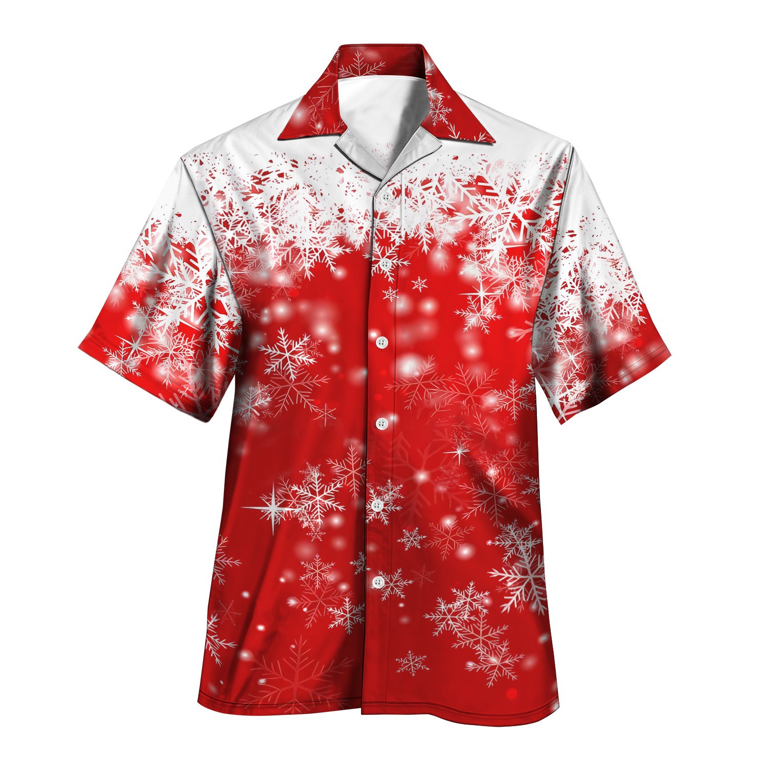 3D estampado digital patrón de alce festivo serie roja venta directa de fábrica camisa con cuello cubano MB33