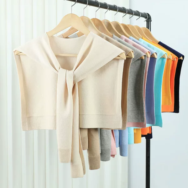 Factory In-Stock Spring/Summer Knitted Shawl for Women, Korean Style Layered Solid Color Cape to Wear over a Shirt