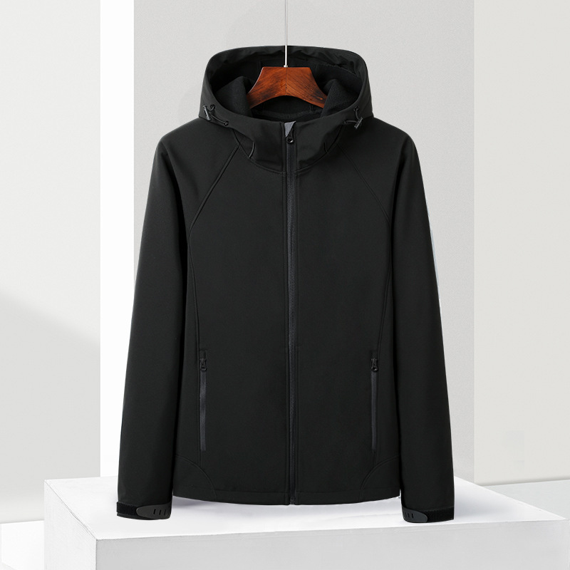 Chaqueta de cáscara suave para hombres y mujeres Otoño e Invierno chaqueta de una sola capa cálida pareja impermeable chaqueta deportiva casual al aire libre LOGO impreso