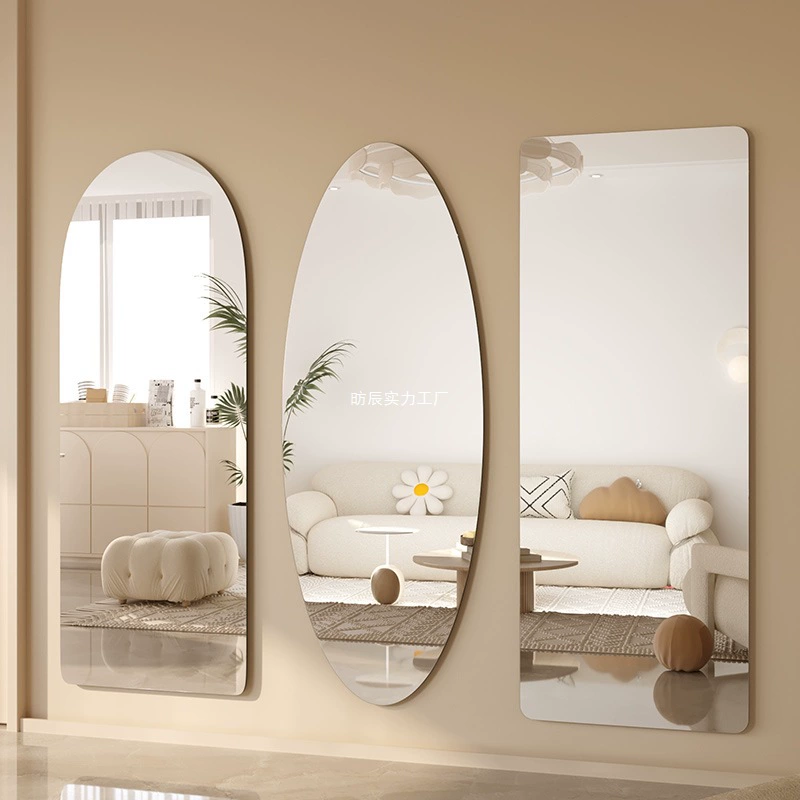 Зеркало специальной формы, настенное самоклеющееся высококачественное зеркало в полный рост, настенное домашнее асимметричное зеркало для гардероба, настенное зеркало для монтажа