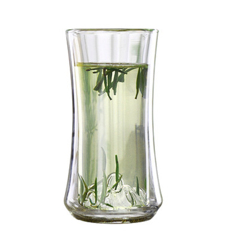 Nuevo Internet celebridad vidrio de doble capa montaña taza de té verde engrosada resistente al calor transparente taza de té de montaña taza de montaña