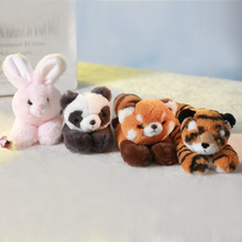 动物园老虎浣熊毛绒玩具小兔子啪啪圈小熊猫拍拍手环儿童兔子玩偶
