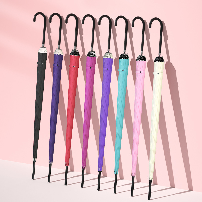 Outdoor sun-covering big umbrella long handle straight rod 16 bone pagoda umbrella bridal wedding umbrella photography advertising long handle umbrella in stock