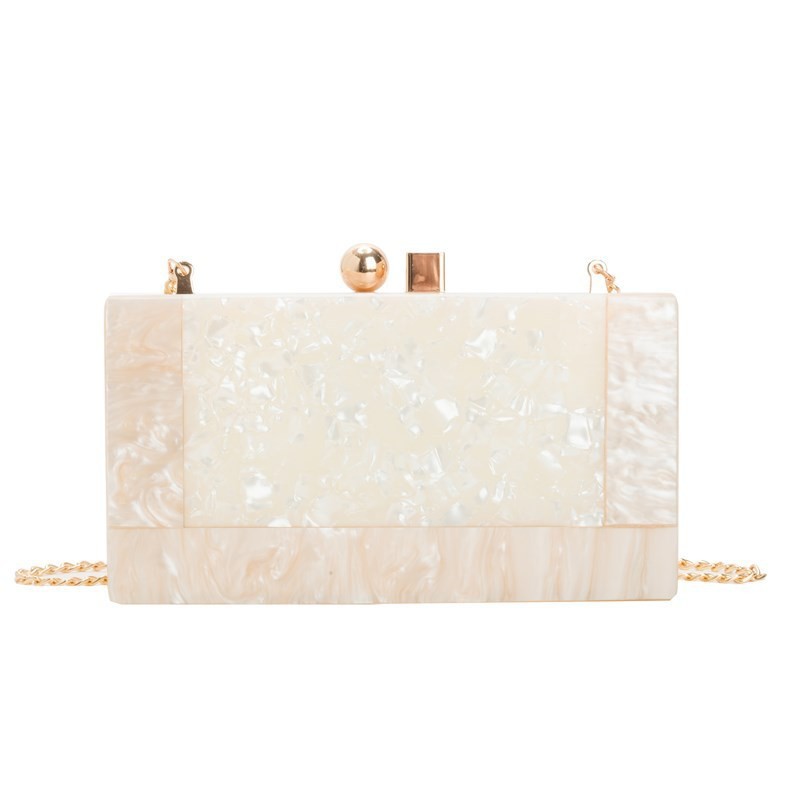 Bolsas de cena de damas transfronterizas bolsas de fiesta empalmadas bolsas acrílicas de tendencia bolsas de cadena de hombro bolsas de mano bolsas de noche