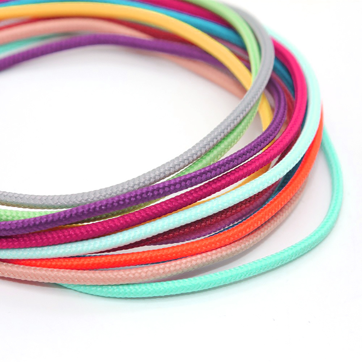 215 color de poliéster 2 / 2.5 / 3mm cuerdas de color redondas cuerdas de brazo cuerdas de correa cuerdas de cremallera de ropa