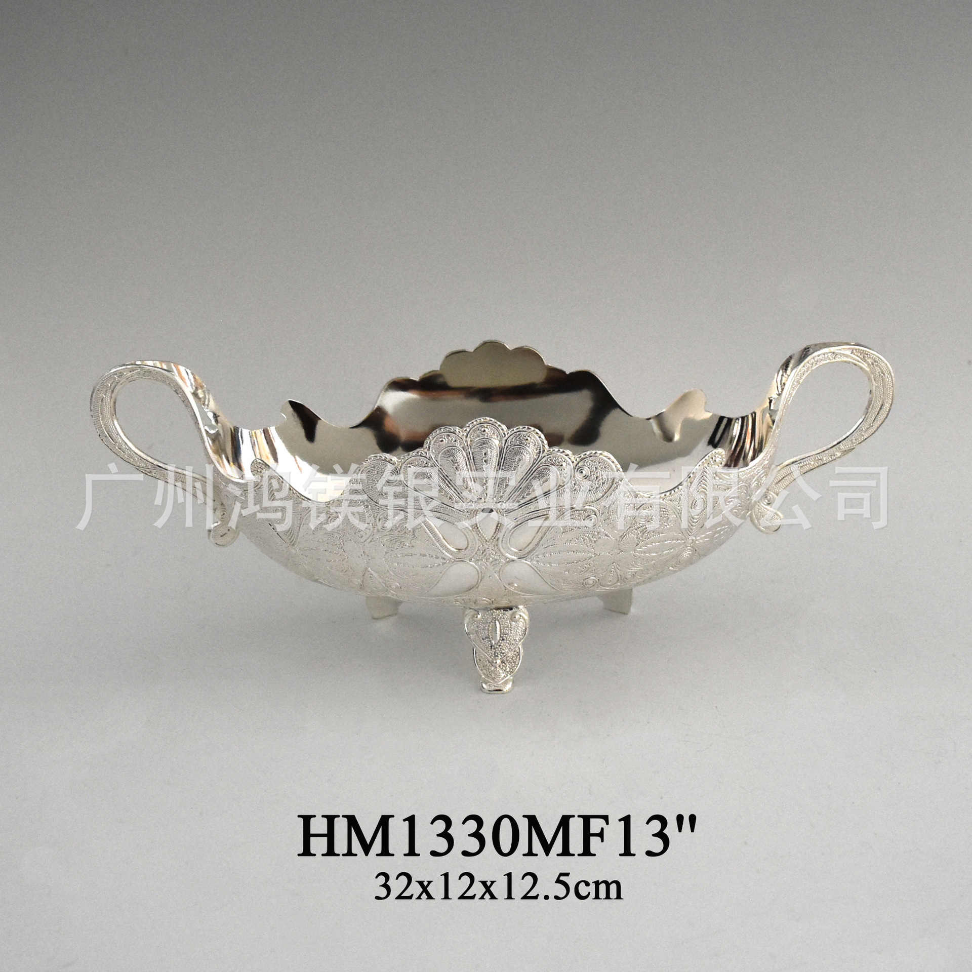 锌合金孔雀花纹龙船 果斗 阿拉伯 印度餐具桌面家居用品果盘