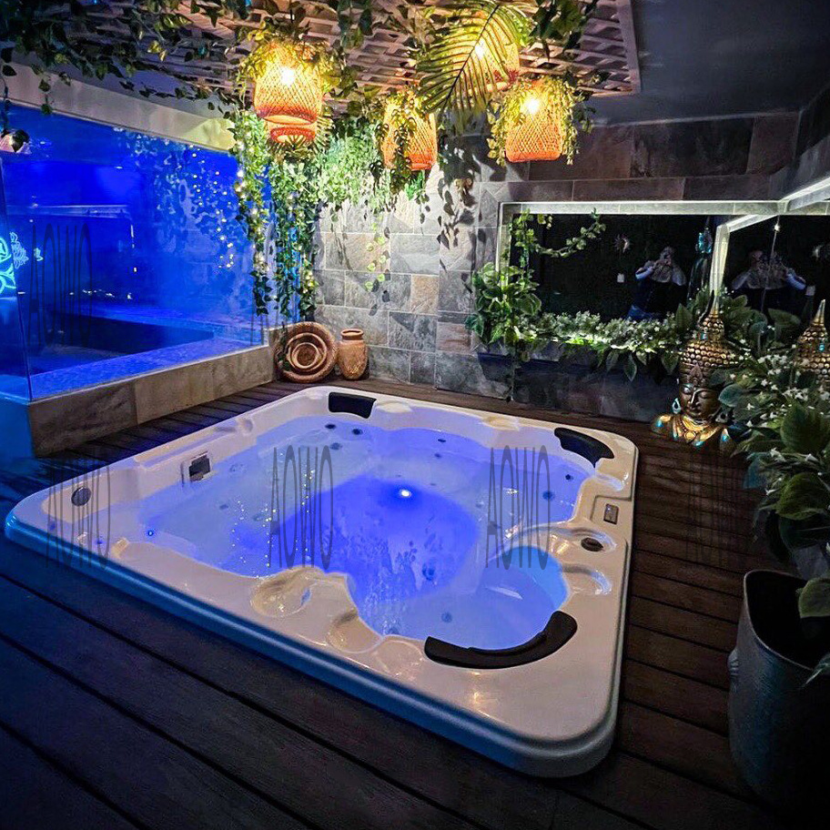 bañera acrílica gran piscina al aire libre bañera de hidromasaje al aire libre 7 personas piscina spa bañera de jacuzzi piscina de remojo al aire libre