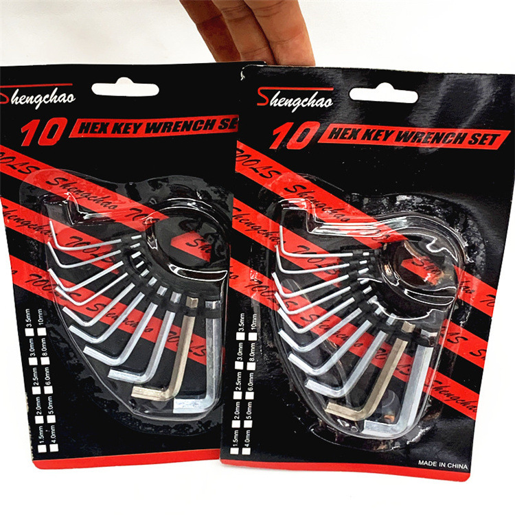 Herramienta hexagonal interior 6-ángulo llave destornillador herramienta de reparación L-tipo hexagonal galvanizado herramienta de hardware al por mayor