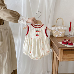 ベビー夏服、新生児服、女の赤ちゃんベスト、ワンピース、満月百日服、夏用薄手スタイル