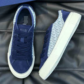 广州货欧洲站新款牛皮拼接帆布透气系带男士休闲板鞋