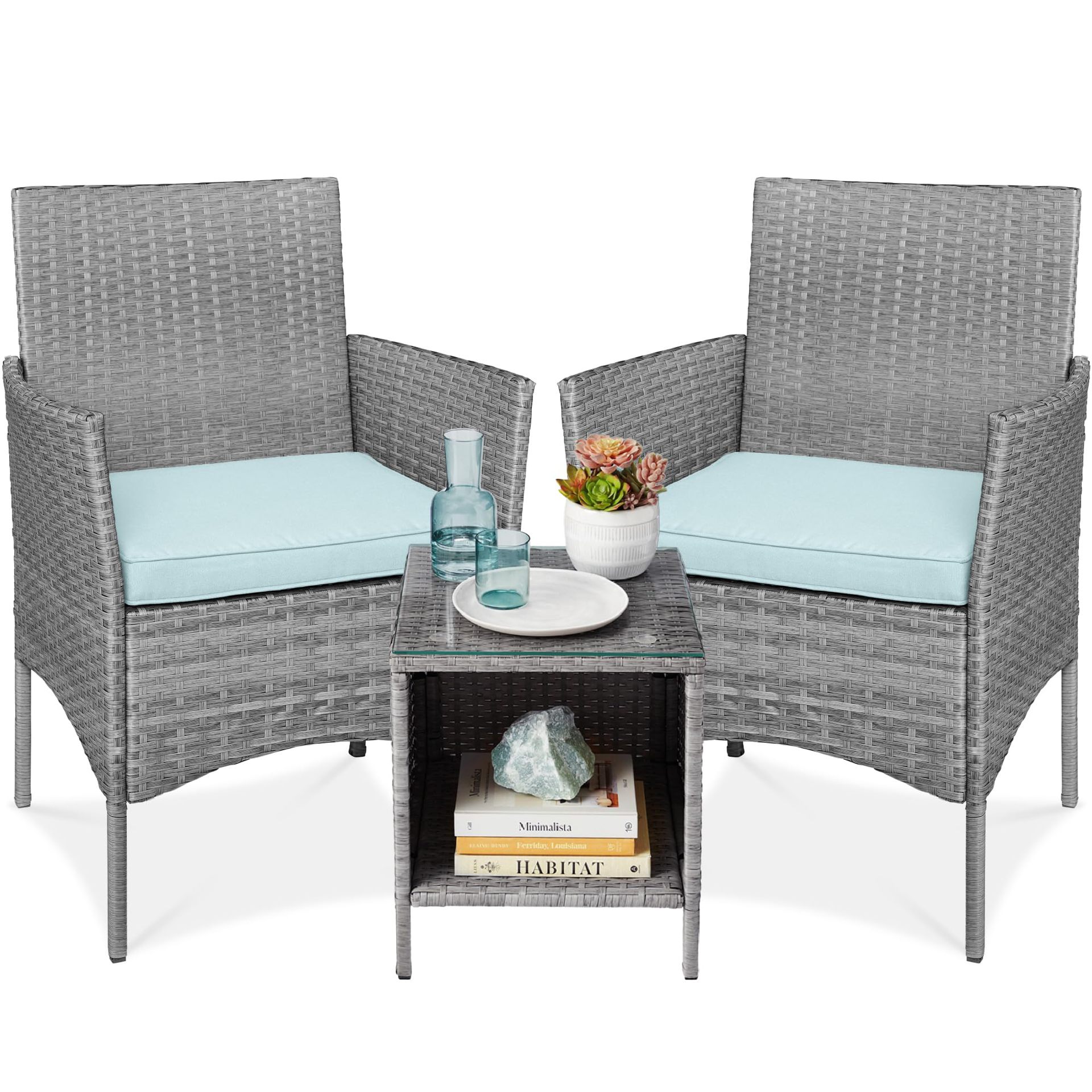 Muebles al por mayor al aire libre 630 tres piezas sofá de caña patio terraza balcón Amazon ventas calientes