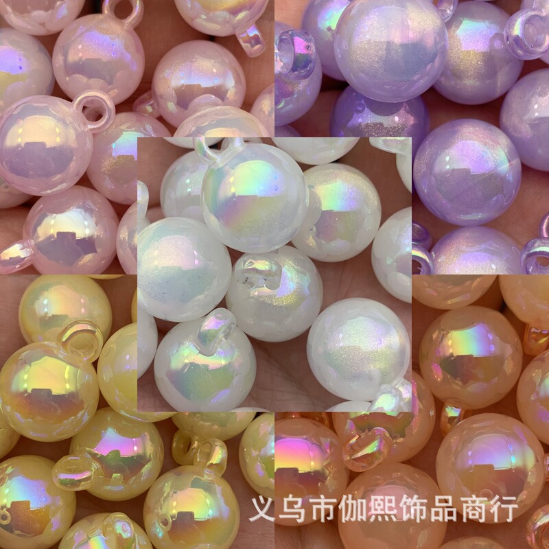 16mm Star Mabei Luminous Mermaid Ji Hanging Hole Round Bead diy Handmade Car Hanging Headwear Mobile Phone Chain Jewelry Accessories