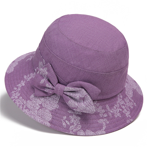 Sun Protection Hat for Middle-Aged and Elderly Women, Spring and Summer Mother's Hat, Elderly Lady's Bucket Hat, Grandmother's Fabric Hat, Summer Breathable Fisherman Hat