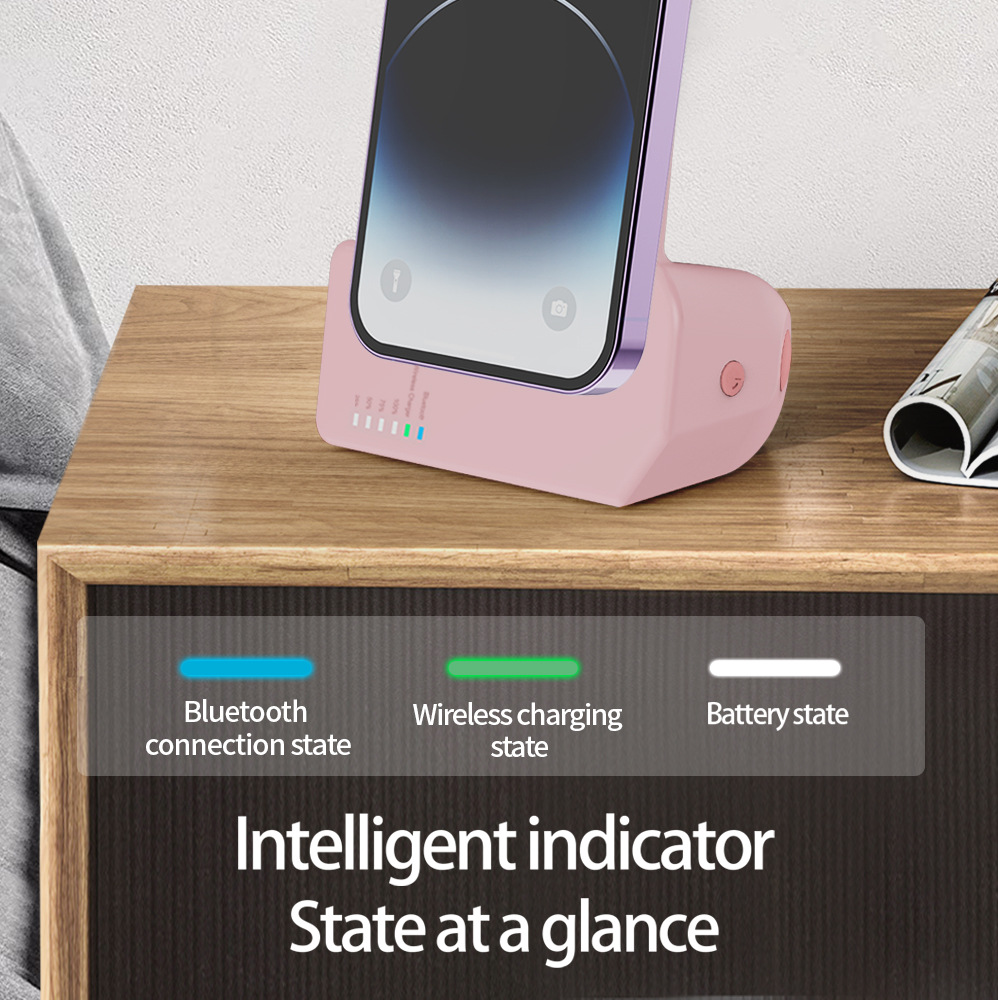 Nueva Barra de carga inalámbrica multifuncional de la Cámara de Bluetooth del soporte 5W 5000mAh W del teléfono móvil con la batería