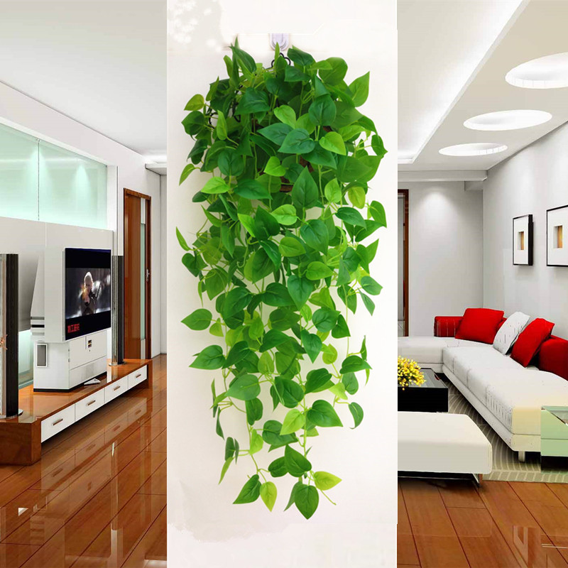Treo tường mô phỏng cây xanh treo tường hoa giả mây tường nhựa giả Lá Treo hoa lan trang trí giỏ treo lá xanh