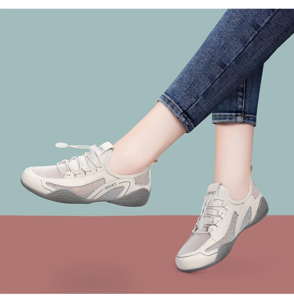 Giày thể thao nữ đế dày mùa hè 2025, sneaker lưới thoáng khí, giày trắng phong cách cổ điển — LJ 58278m màu bốn mùa, LJ 58109- 2m màu Bốn Mùa, Lưới màu xám LJ 58219m, Lưới trắng LJ 1138 chi tiết 7