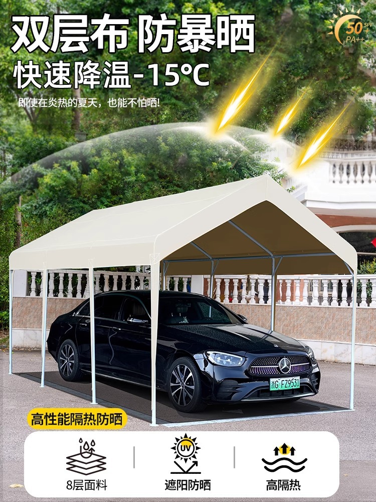 Parasol de protección solar para automóvil familiar al aire libre, patio, garaje simple, espacio de estacionamiento móvil, cobertizo a prueba de lluvia, tienda de garaje al aire libre