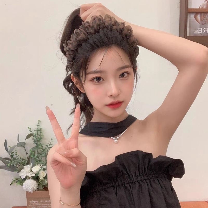 レトロヒョウ柄歯コームヘアバンド女性用、新しいメッシュ高頭蓋顔見せ小さなヘッドバンド、髪の隙間や切れ毛をカバーするヘアピン|undefined
