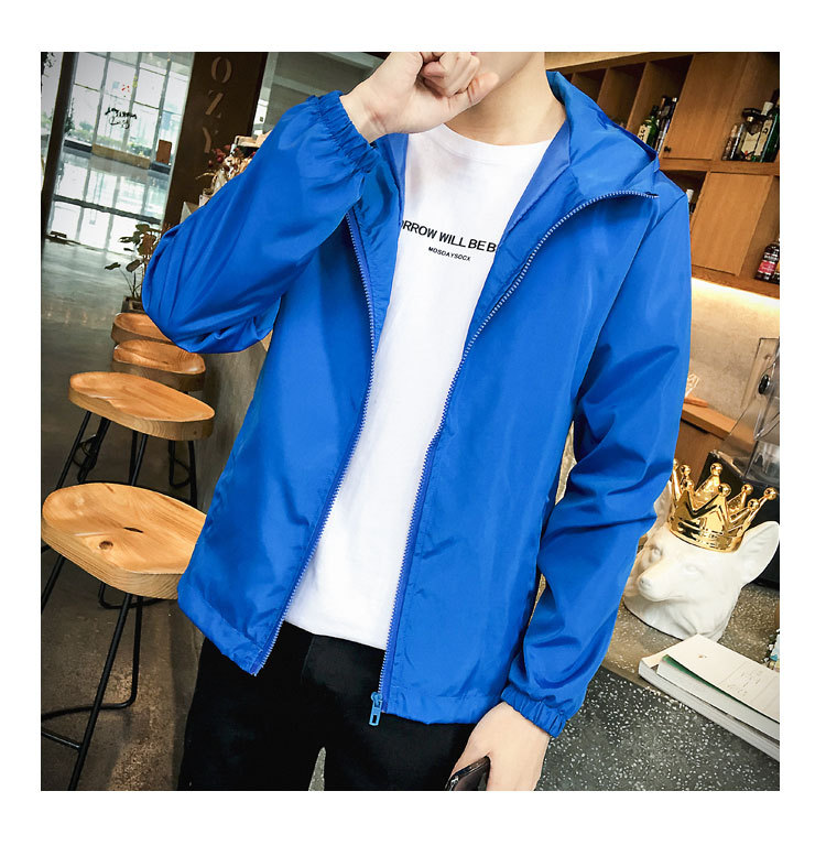 Entrega de una pieza de verano estilo coreano de moda chaqueta delgada de los hombres guapos ropa casual estudiante todo-fósforo trench Coat