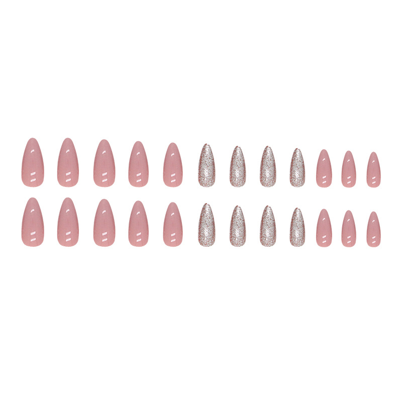 Pâte de haricots solides Amande rouge Feuille brillante explosive Faux ongles Instagram Cannelle Nue Porter des ongles_voghion.com